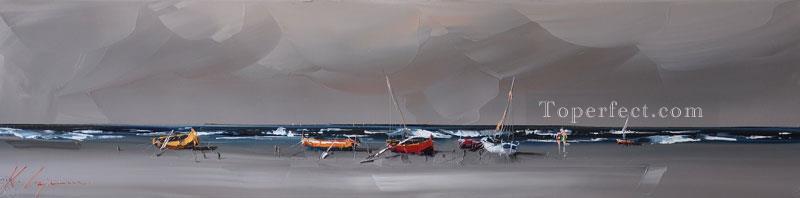 平和のボート カル・ガジュム油絵